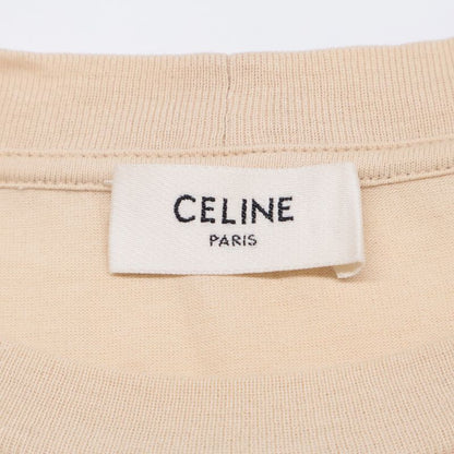 Celine Beige 2x681671q Cotton Logo Short Sleeve T-shirt XS
