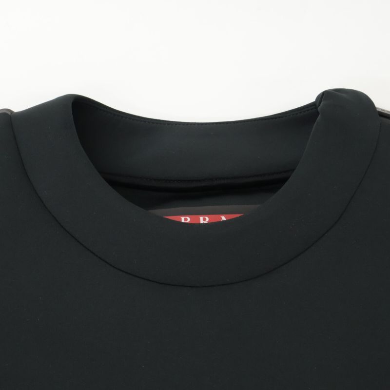 Prada Sport Black 135686 Linea Rossa Cropped Pullover XS
