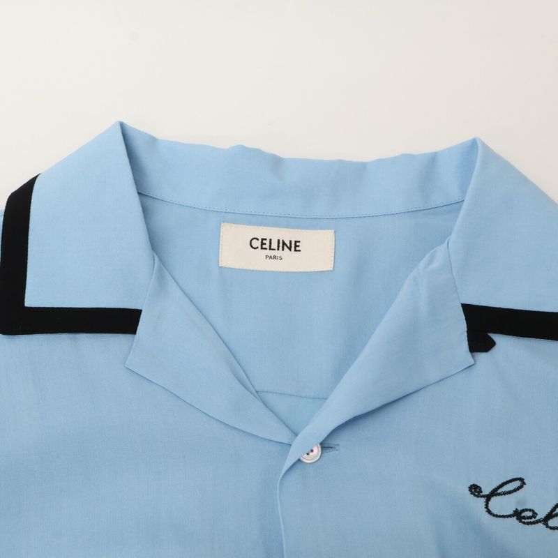 Celine 2c516852c Blue Bowling Shirt 37