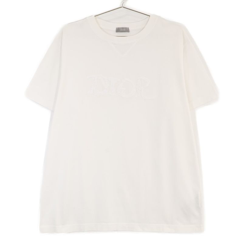 DIOR White Front Logo Short-sleeved T-shirt M