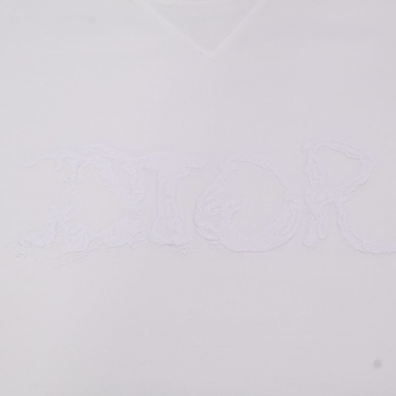DIOR White Front Logo Short-sleeved T-shirt M