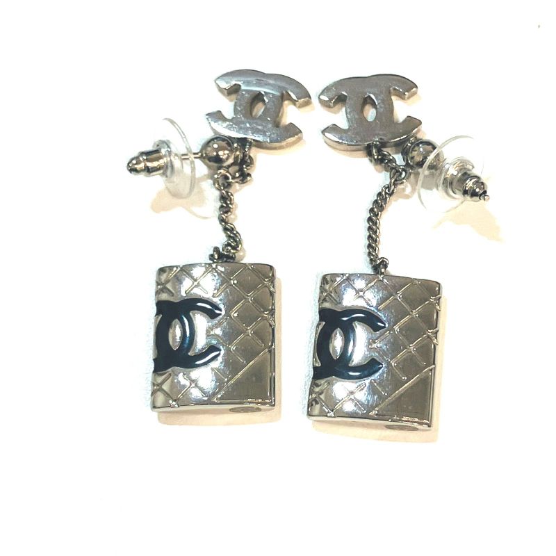 Chanel Cambon COCO Mark Line Earrings : Y3169