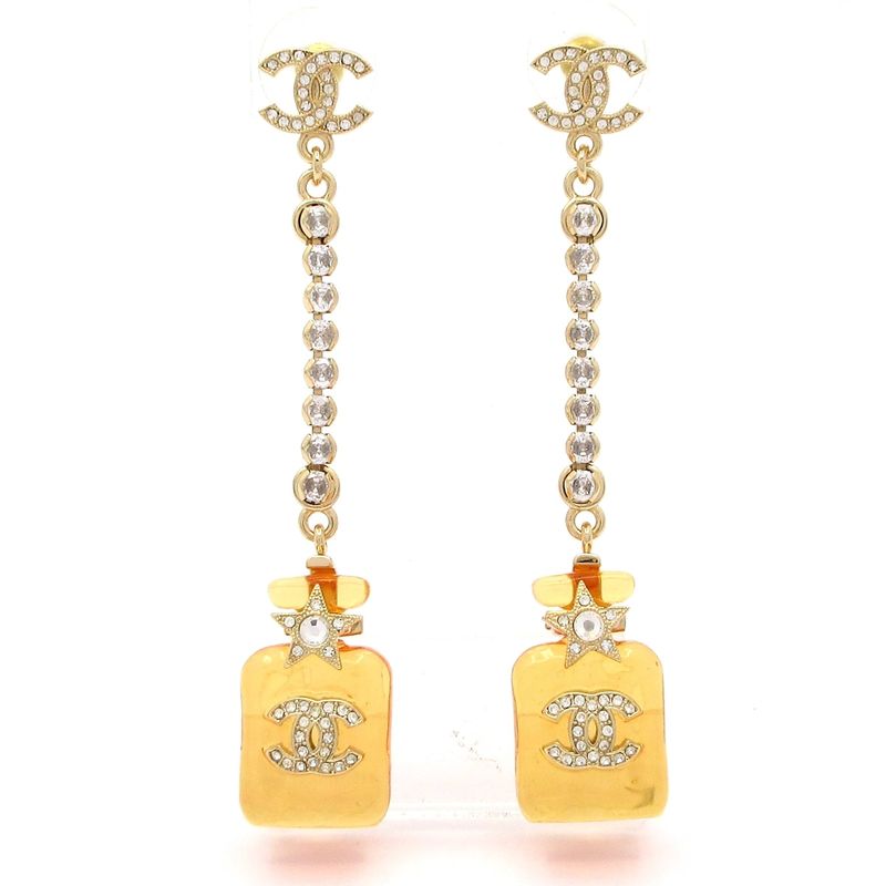 Chanel Earrings Coco Mark Gold And Orange Star / Perfume