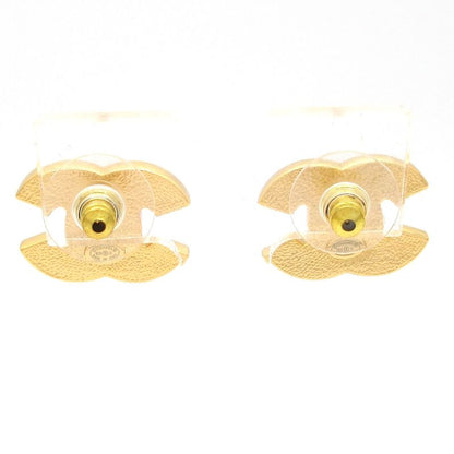 Chanel Earrings Coco Mark Gold And White