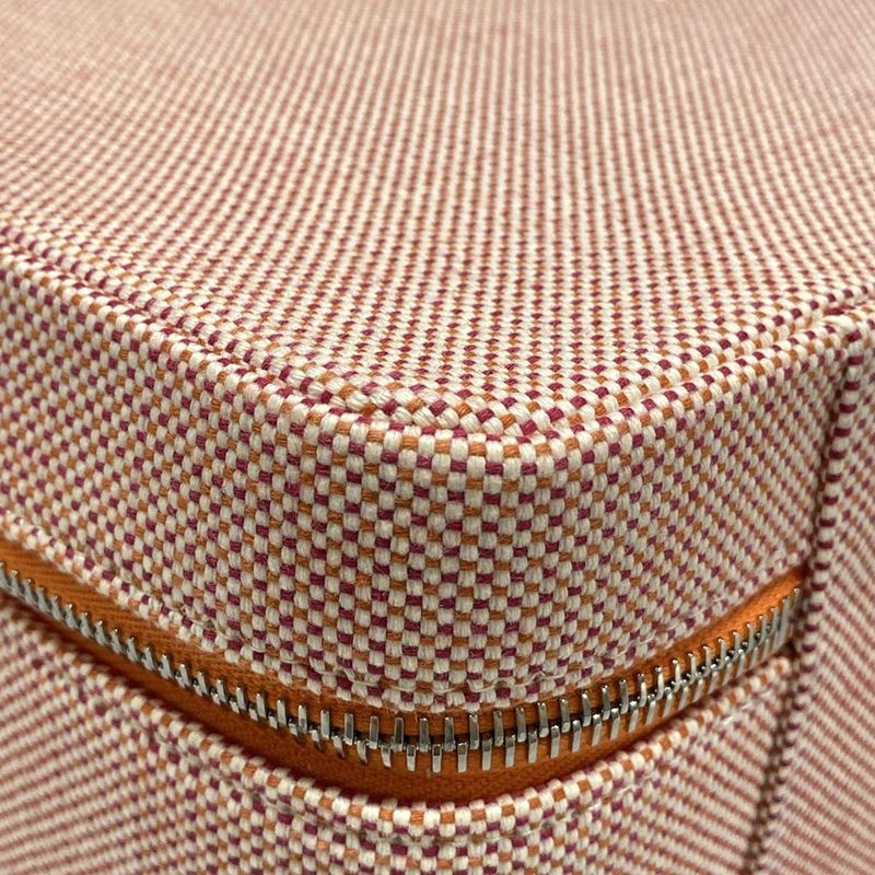 Hermes Vanity Bag Vanity Case Cabasin Orange And Raspberry Silver Hardware