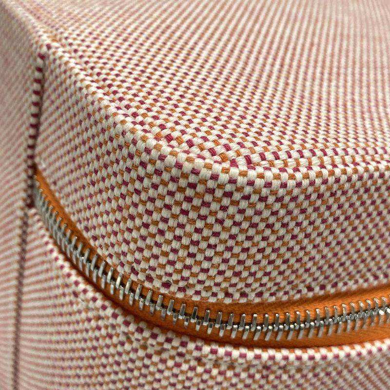 Hermes Vanity Bag Vanity Case Cabasin Orange And Raspberry Silver Hardware