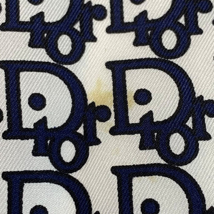 Christian Dior Scarf Trotter Navy X White 100% Silk