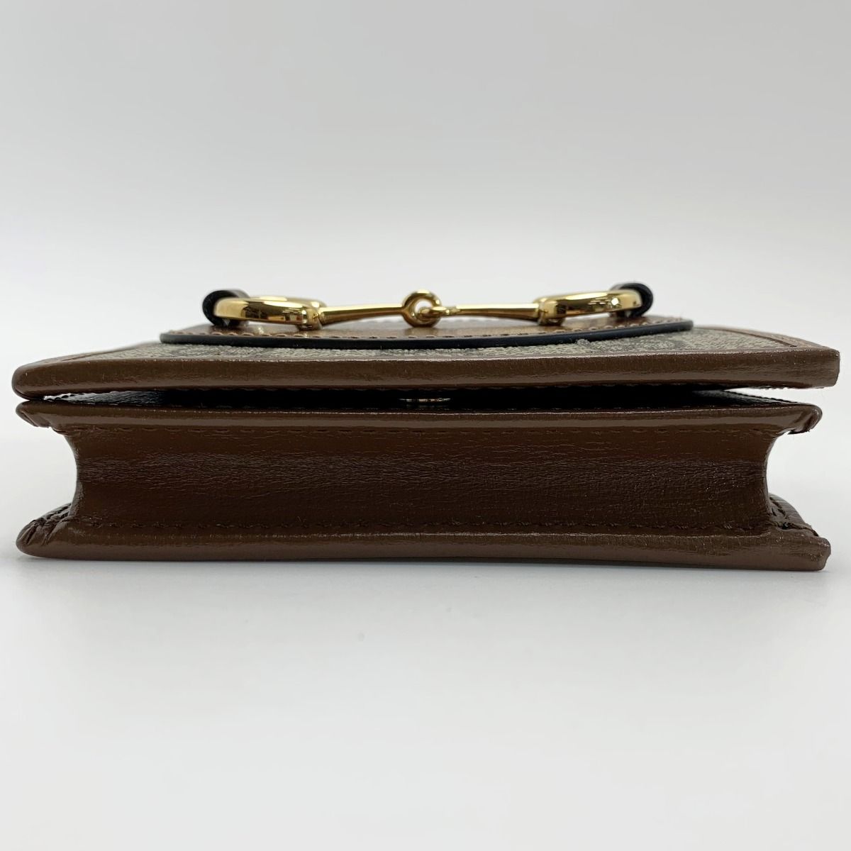 Gucci Bifold Wallet GG Supreme 621887 Brown Leather Gold Hardware