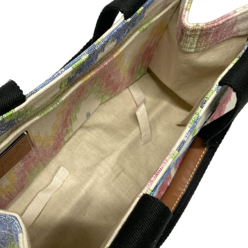 Loewe Tote Bag Pauraz Ibiza Ivory X Brown X Multi Beaded Leather