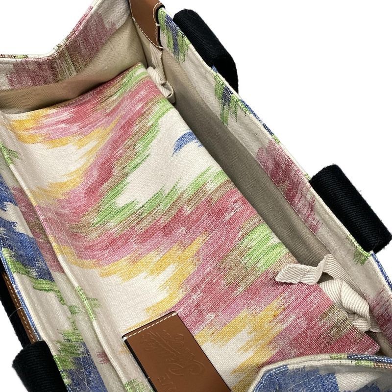 Loewe Tote Bag Pauraz Ibiza Ivory X Brown X Multi Beaded Leather