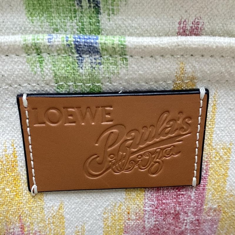 Loewe Tote Bag Pauraz Ibiza Ivory X Brown X Multi Beaded Leather