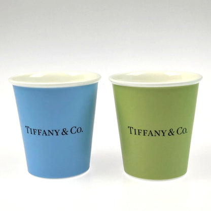 Tiffany & Co Tiffany Bone China Coffee Cup Set of 2 with Paper Bag and Box