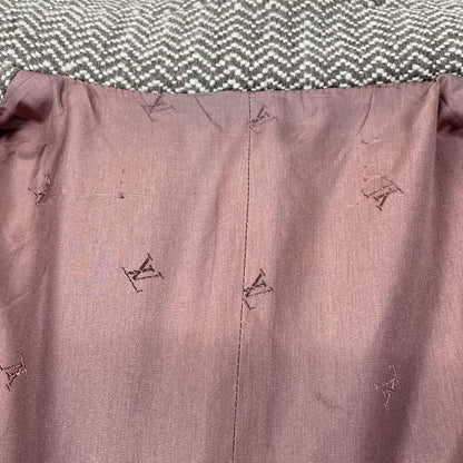 Louis Vuitton Coat - Brown And White Herringbone/ Monogram Pattern On Lining