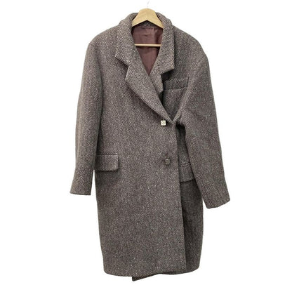 Louis Vuitton Coat - Brown And White Herringbone/ Monogram Pattern On Lining