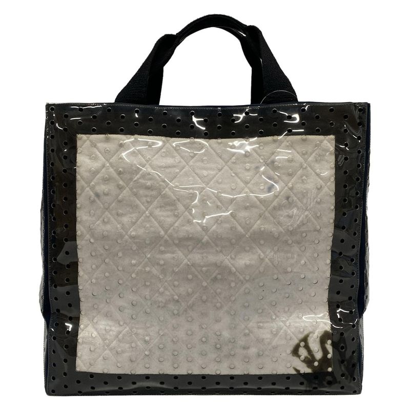 Chanel Tote Bag - White X Black X Multi Terrycloth/perforated