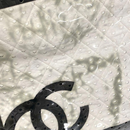 Chanel Tote Bag - White X Black X Multi Terrycloth/perforated