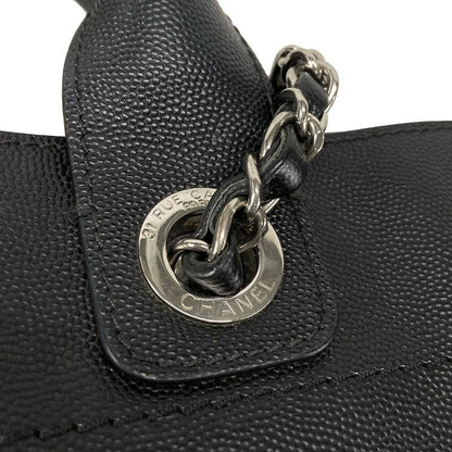 Chanel Tote Bag Deauville Line Black 2way/chain Shoulder/studded
