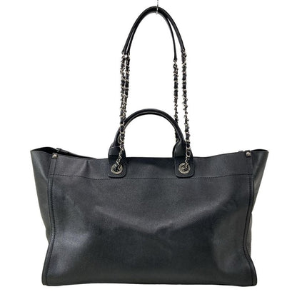 Chanel Tote Bag Deauville Line Black 2way/chain Shoulder/studded