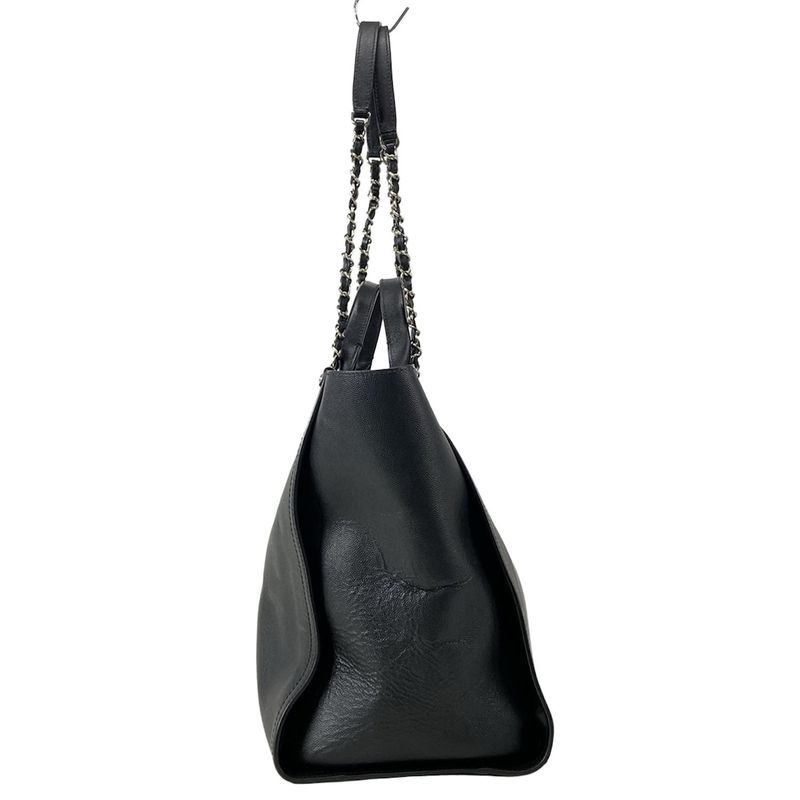 Chanel Tote Bag Deauville Line Black 2way/chain Shoulder/studded