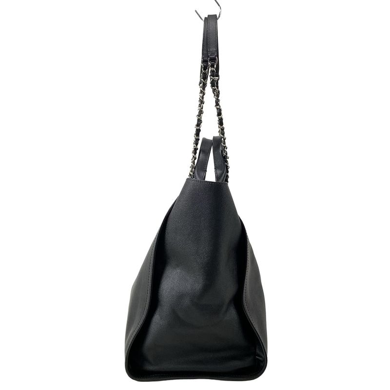 Chanel Tote Bag Deauville Line Black 2way/chain Shoulder/studded