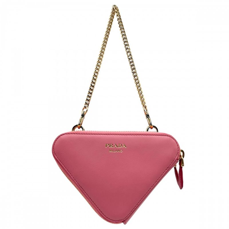 Prada Pouch Women Crochet Logo 2WAY Triangle Mini Shoulder Bag Mini Handbag Bag