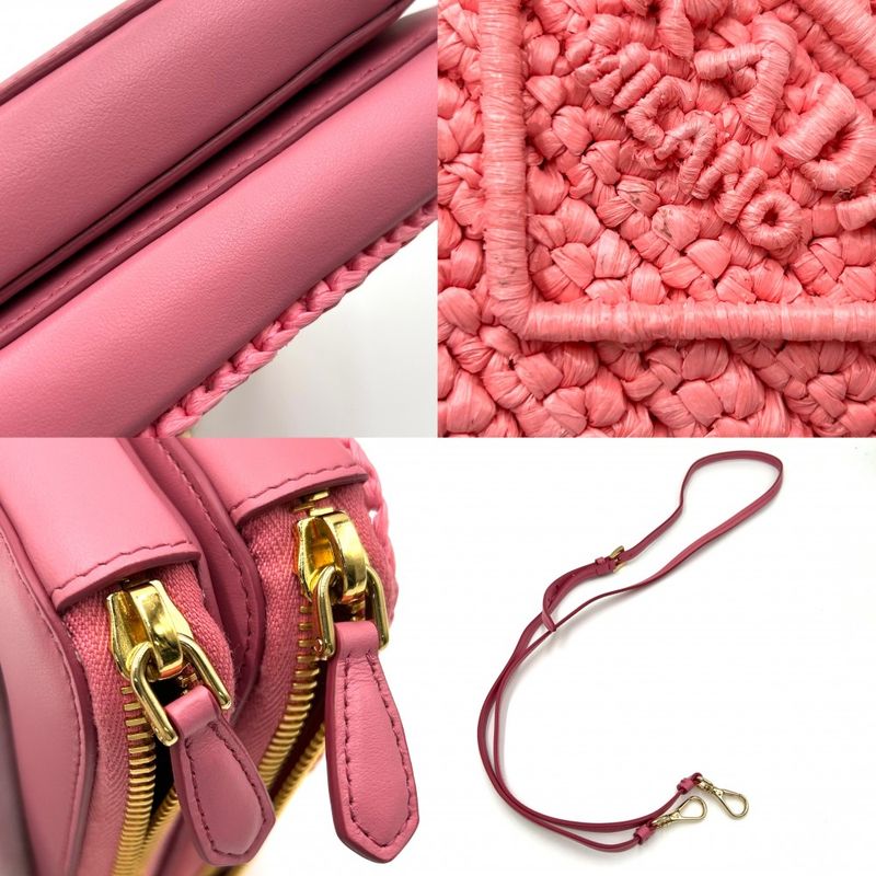 Prada Pouch Women Crochet Logo 2WAY Triangle Mini Shoulder Bag Mini Handbag Bag