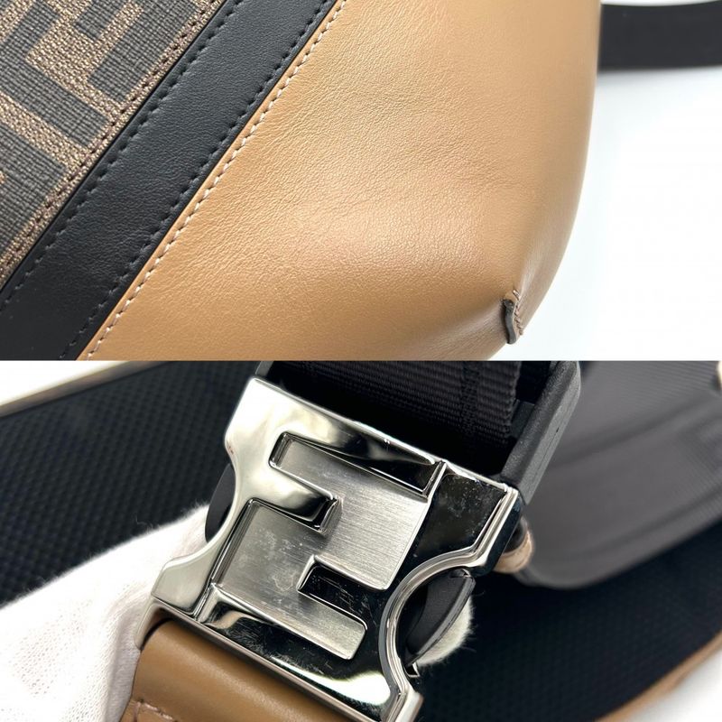 Fendi Body Bag Men's Zucca Diagonal Belt Bag Waist Pouch Bag Fendi 7va562 PVC