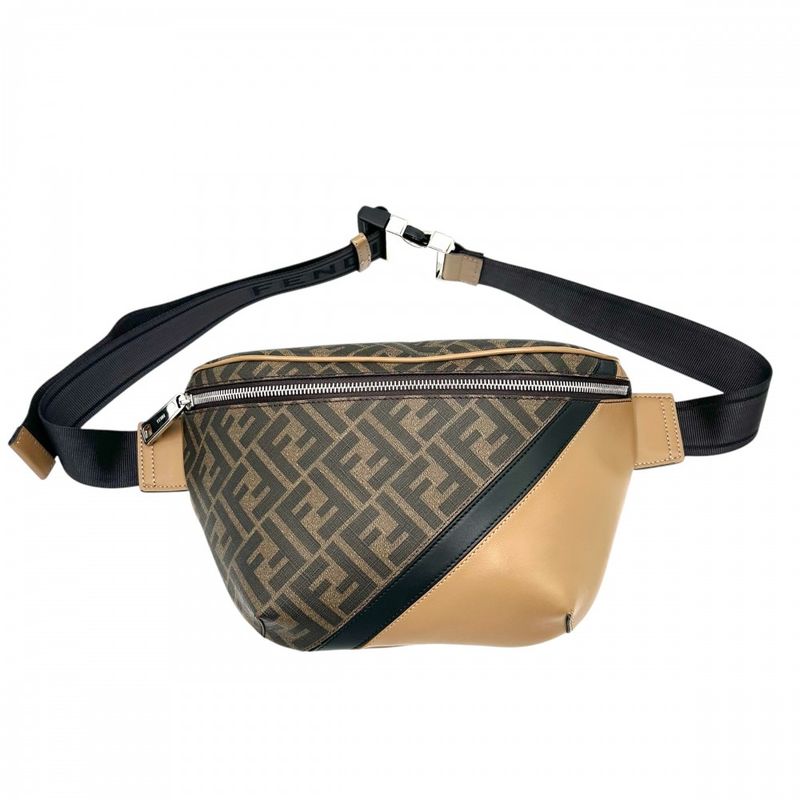 Fendi Body Bag Men's Zucca Diagonal Belt Bag Waist Pouch Bag Fendi 7va562 PVC