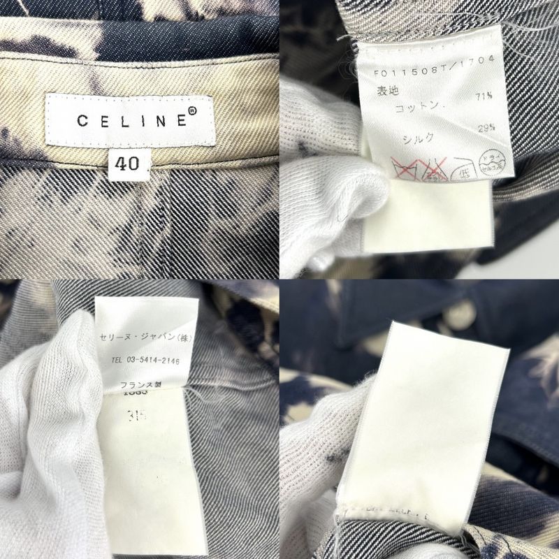 Celine Long Sleeve Shirt Men Short Length Western Top Apparel Denim