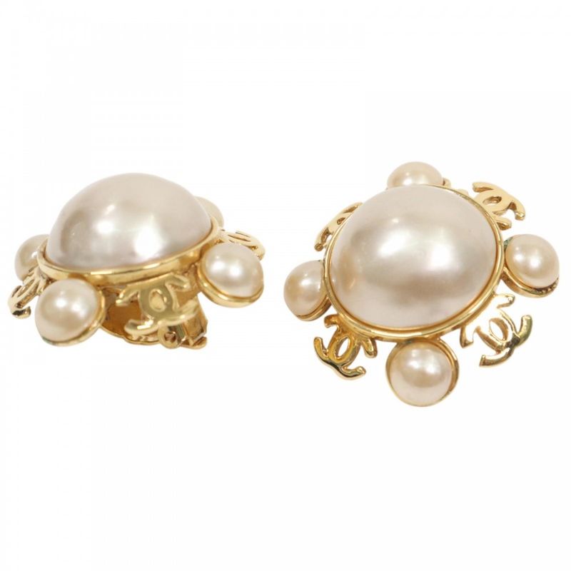 Chanel Earrings Ladies Coco Mark Coco Circle Accessories Vintage Chanel GP Faux