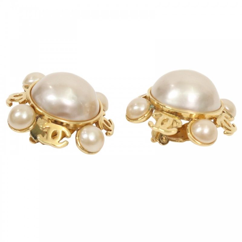 Chanel Earrings Ladies Coco Mark Coco Circle Accessories Vintage Chanel GP Faux