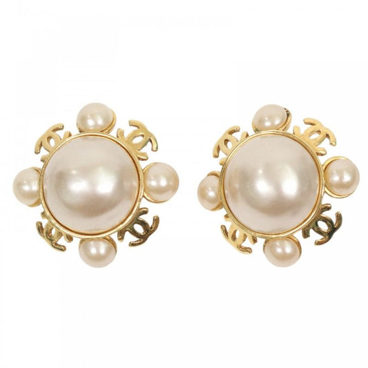Chanel Earrings Ladies Coco Mark Coco Circle Accessories Vintage Chanel GP Faux