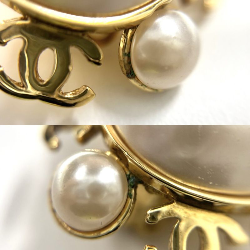 Chanel Earrings Ladies Coco Mark Coco Circle Accessories Vintage Chanel GP Faux