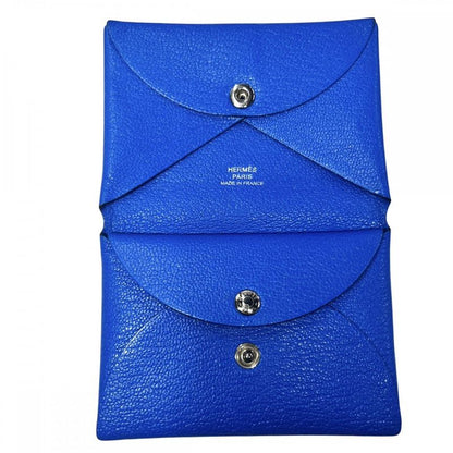 Hermes Coin Case Unisex Calvi Duo Coin Purse Card Case Small Men Women Unisex