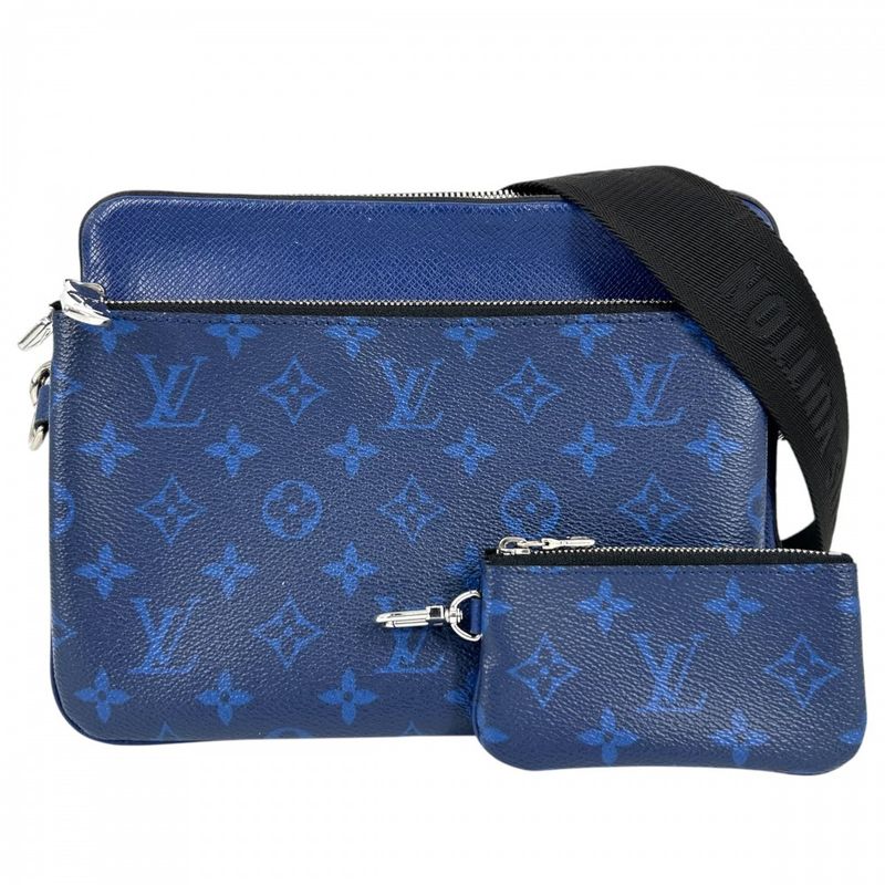 Louis Vuitton Shoulder Bag Men Taiga Lama Trio Messenger Shoulder Crossbody