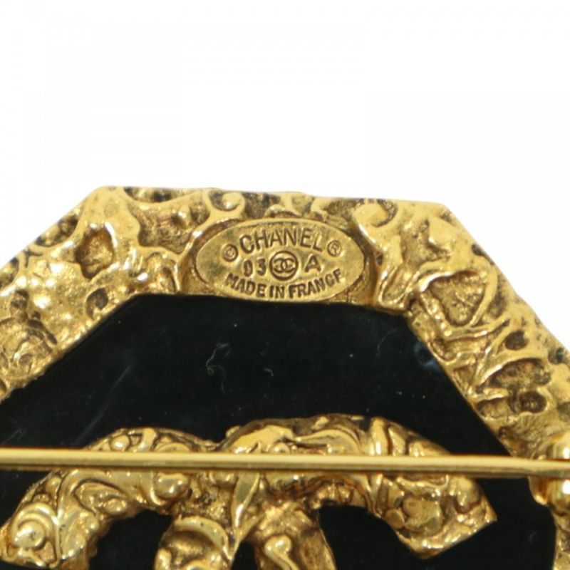 Chanel Brooch Lady's Coco Mark Lava Magma Accessory Vintage Chanel GP 93A Gold