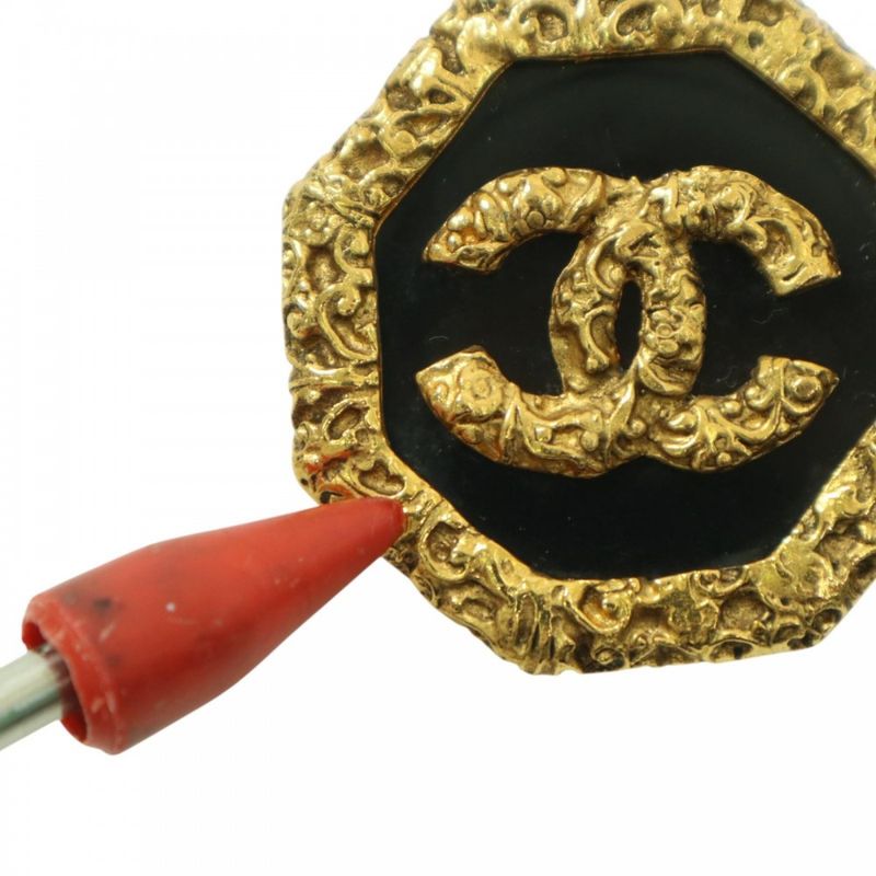 Chanel Brooch Lady's Coco Mark Lava Magma Accessory Vintage Chanel GP 93A Gold