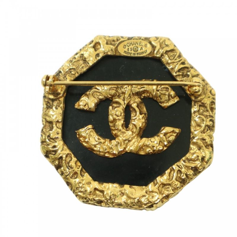 Chanel Brooch Lady's Coco Mark Lava Magma Accessory Vintage Chanel GP 93A Gold