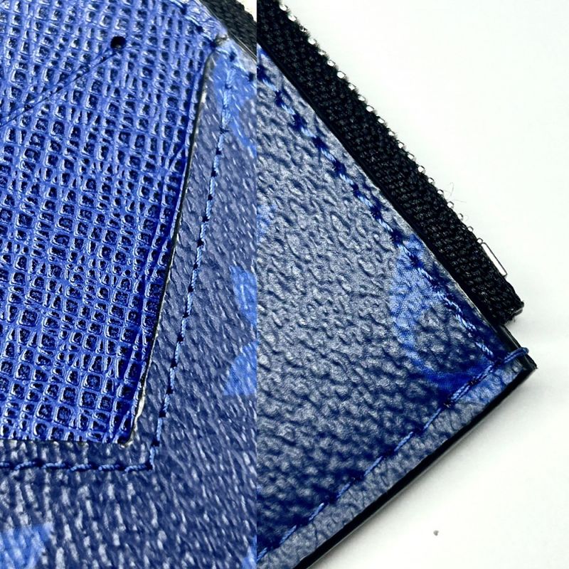 Louis Vuitton Men's Taiga Lama Coin Card Holder Coin Case Wallet Monogram Blue