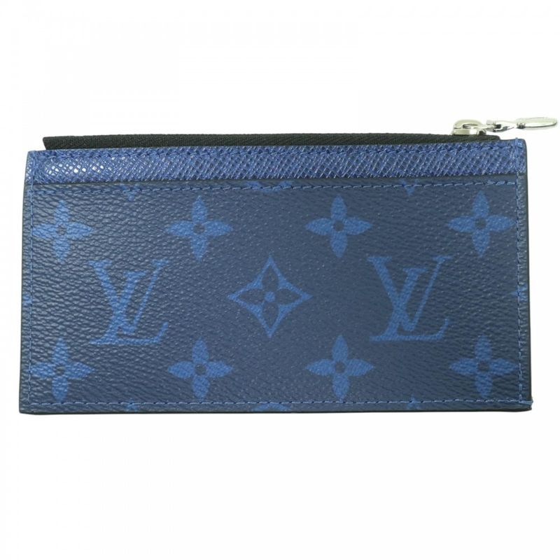 Louis Vuitton Men's Taiga Lama Coin Card Holder Coin Case Wallet Monogram Blue