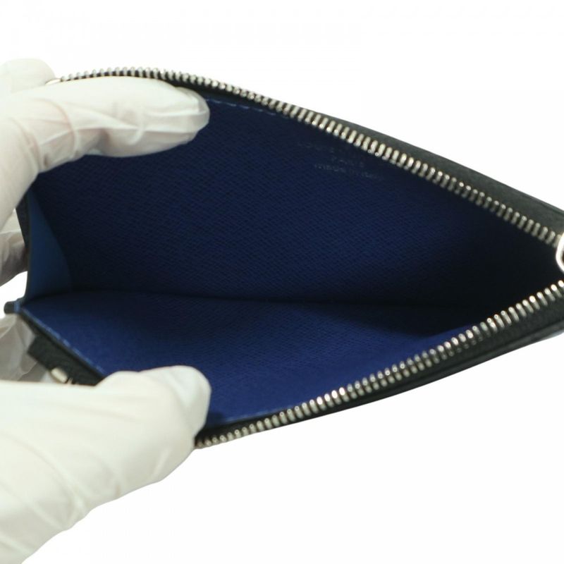 Louis Vuitton Men's Taiga Lama Coin Card Holder Coin Case Wallet Monogram Blue