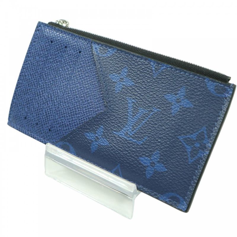 Louis Vuitton Men's Taiga Lama Coin Card Holder Coin Case Wallet Monogram Blue