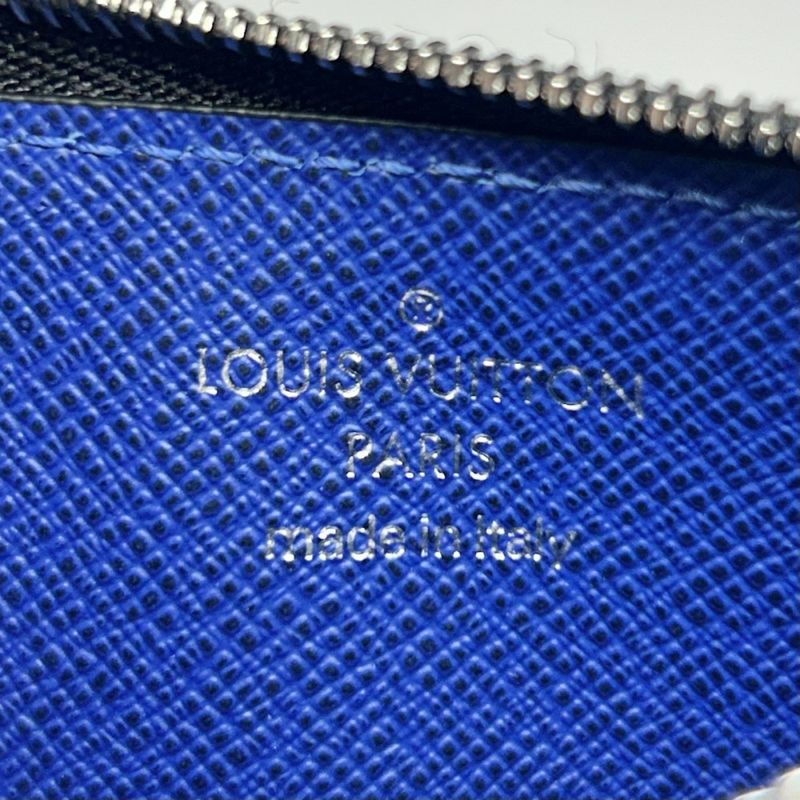 Louis Vuitton Men's Taiga Lama Coin Card Holder Coin Case Wallet Monogram Blue