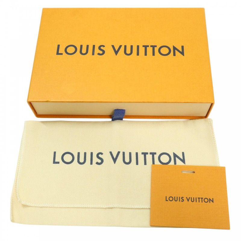 Louis Vuitton Men's Taiga Lama Coin Card Holder Coin Case Wallet Monogram Blue