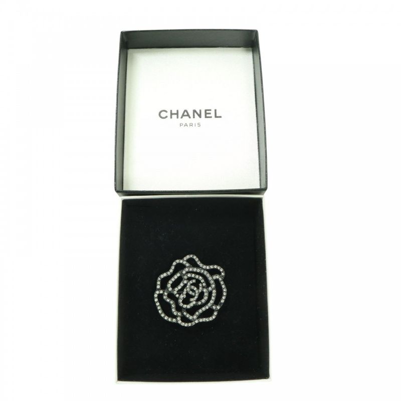 Chanel Brooch Ladies Rose Coco Mark Accessories Coco Vintage Chanel Rhinestone