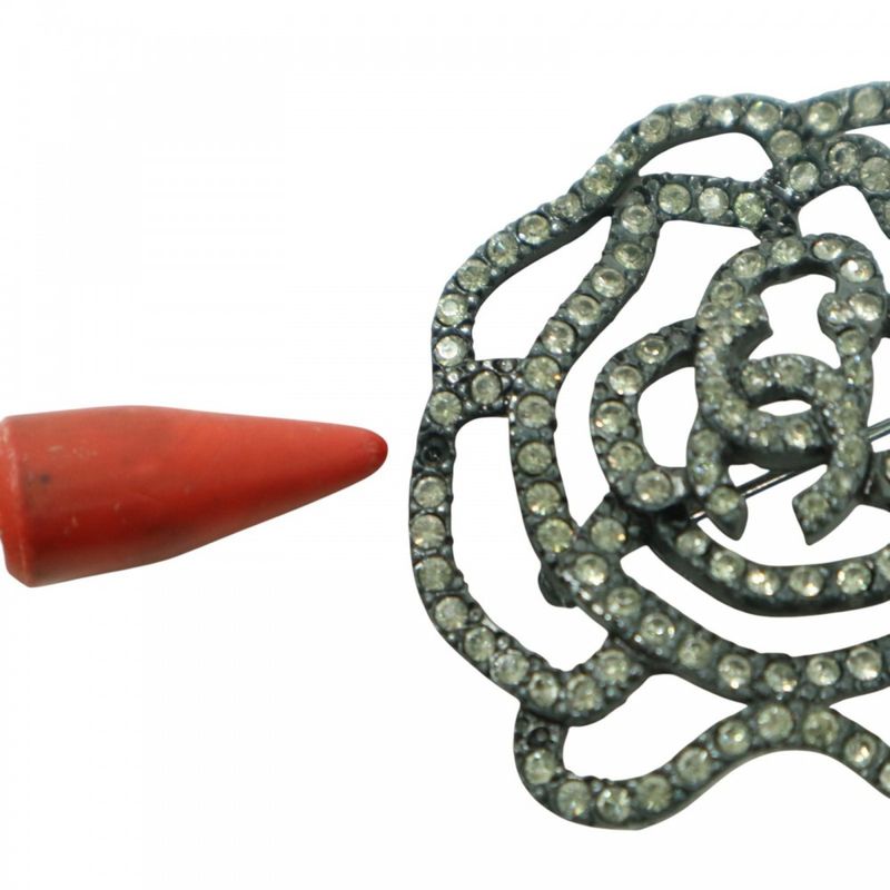 Chanel Brooch Ladies Rose Coco Mark Accessories Coco Vintage Chanel Rhinestone