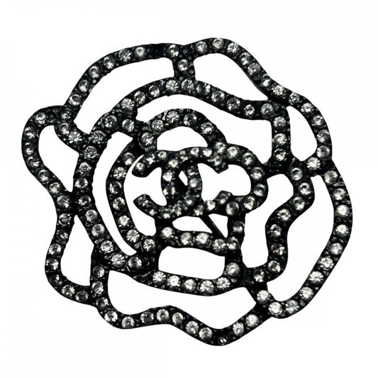 Chanel Brooch Ladies Rose Coco Mark Accessories Coco Vintage Chanel Rhinestone