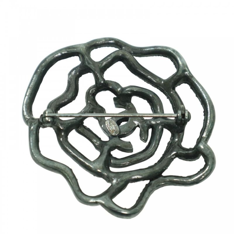 Chanel Brooch Ladies Rose Coco Mark Accessories Coco Vintage Chanel Rhinestone