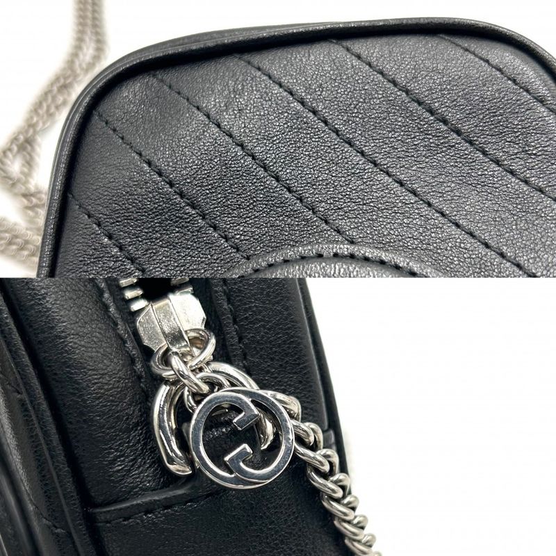 Gucci Shoulder Bag Women's GG Blonde Chain Pochette Shoulder Crossbody Small