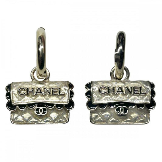 Chanel Earrings Women's Hoop Matelasse Accessories Swing Coco Back Motif Lame